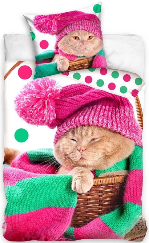 Tienerdekbedovertrek WINTER KITTEN 160x200 cm 