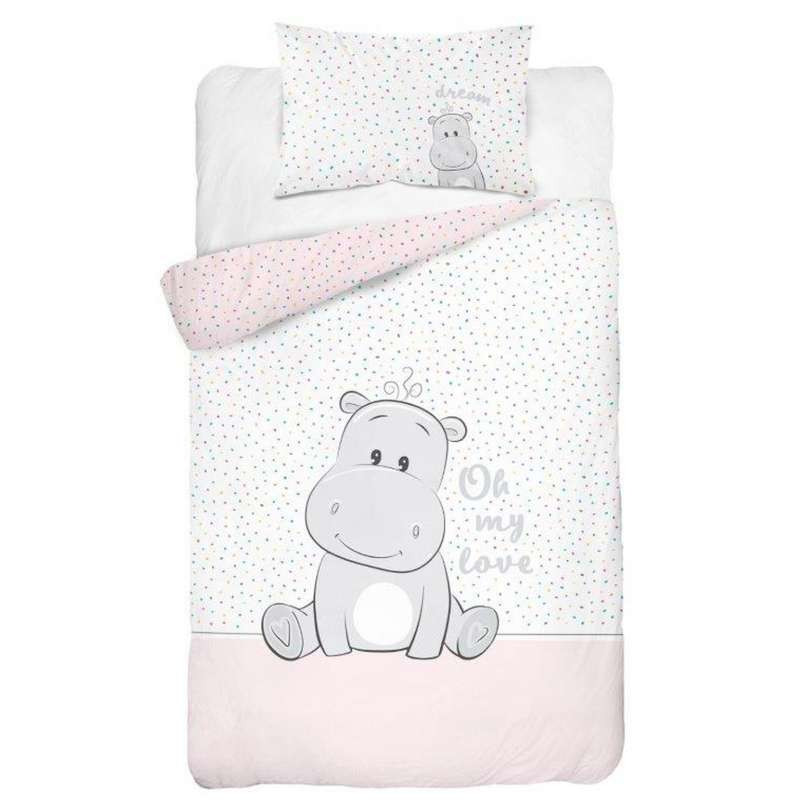 Babydekbedovertrek Nijlpaard M 100x135 cm