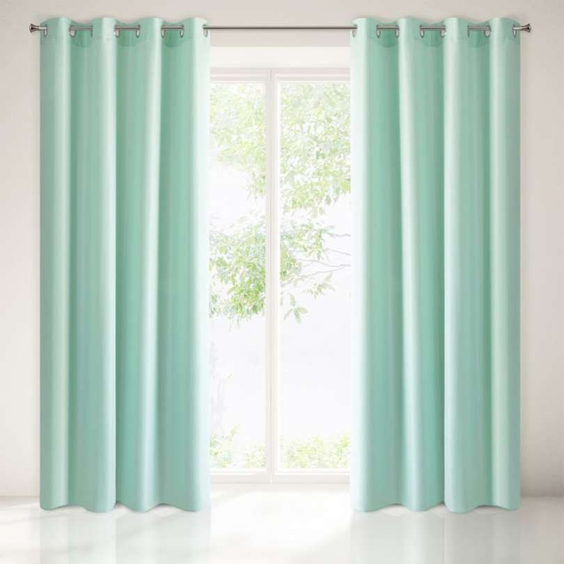 Ringgordijn licht mint 140x250cm x 2 stuks