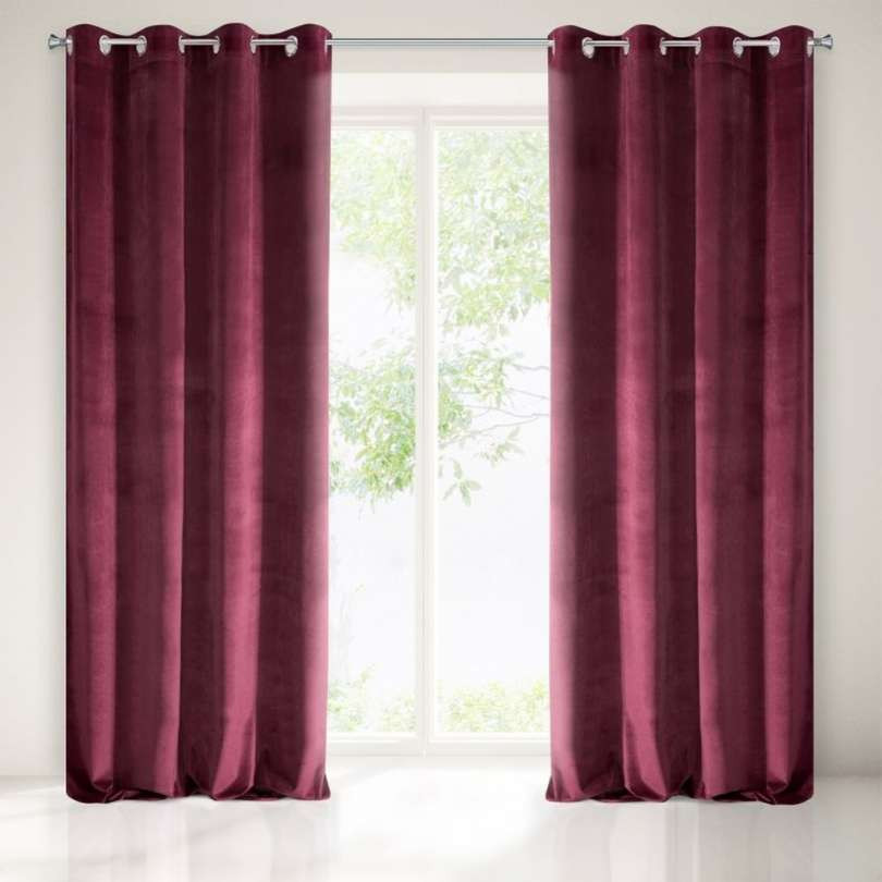 Ringgordijn Jacquard velours rode wijn 140x250cm x 2 stuks