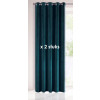 VELOURS RINGGORDIJN DONKER TURQUOISE 140X250CM X 2 STUKS
