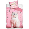 Tienerdekbedovertrek KITTEN ROZE 160x200 cm 