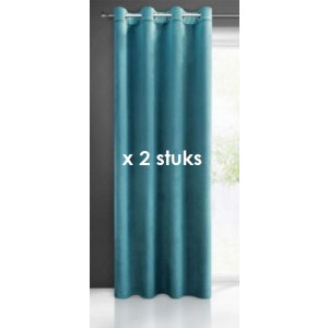 RINGGORDIJN VELOURS TURQUOISE 140X250CM X 2 STUKS